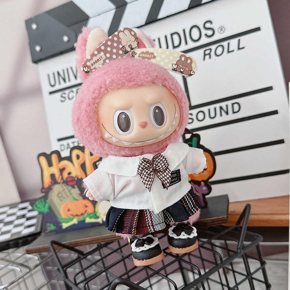 17 см мини-плюшевая кукла, одежда, аксессуары для Кореи, Kpop Exo Labubu Idol, комплект кожаной куртки, одежда в подарок