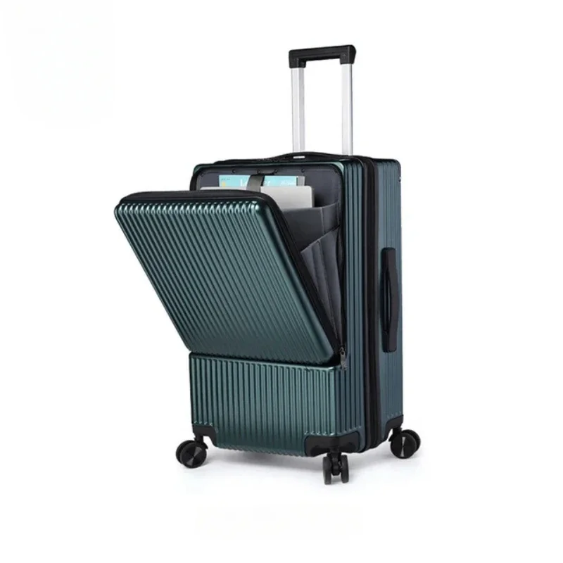 Mala de grande capacidade com senha, caixa com zíper para bagagem de viagem, sacos frontais, moda empresarial, carrinho, computador