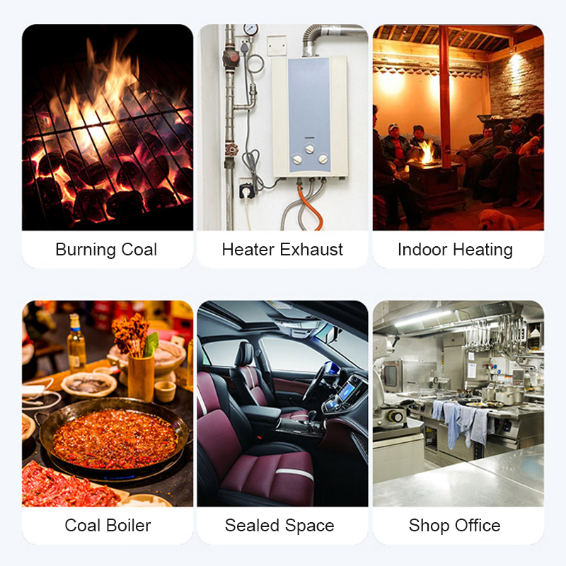 Detector de monóxido de carbono alarme novo sensor fotoelétrico 85db aviso sonoro lcd display digital casa interior co envenenamento sirene