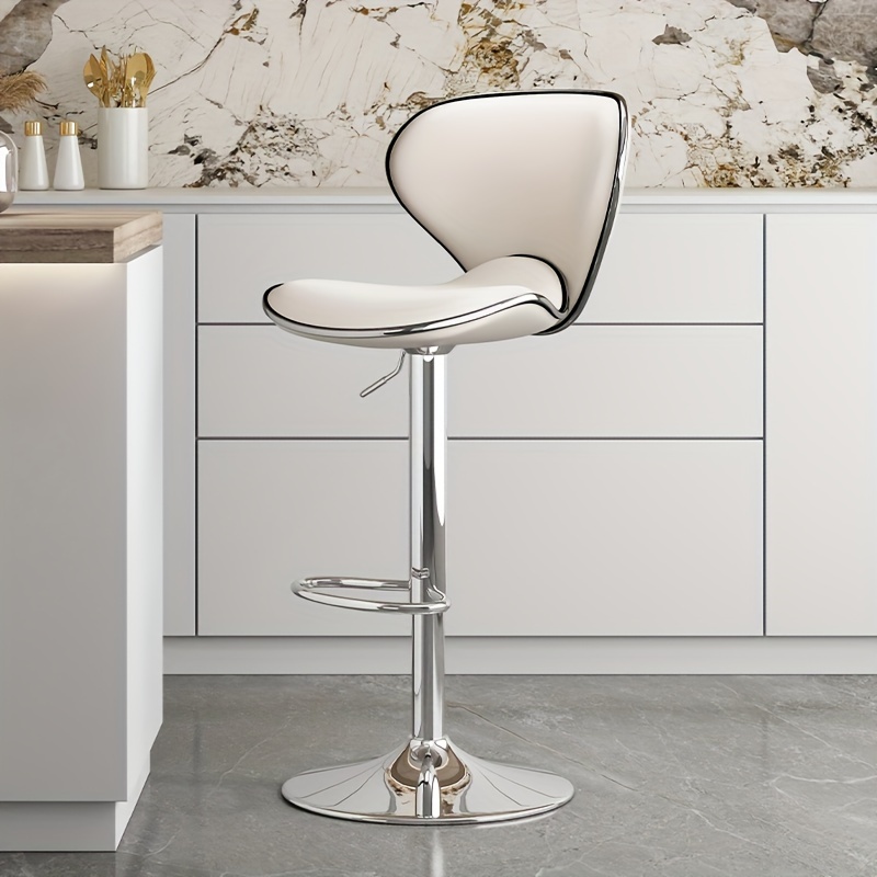 Adjustable Artistic Bar Stool with High Back - Sleek, Ergonomic Seating for Home Bars and Kitchen Islands