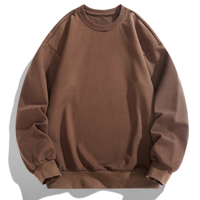Camisola de veludo com gola redonda para homens e mulheres solta e casual, grossa e monocromática, versão pública, nova, outono e inverno, 2023