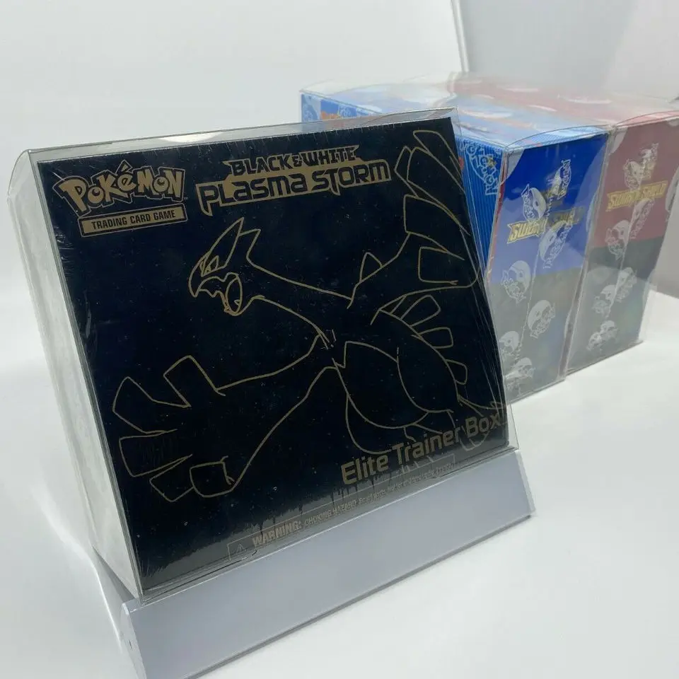 5 pieces clear plastic ETB box protector cards pack frame transparent protective elite trainer box display case for pokemon