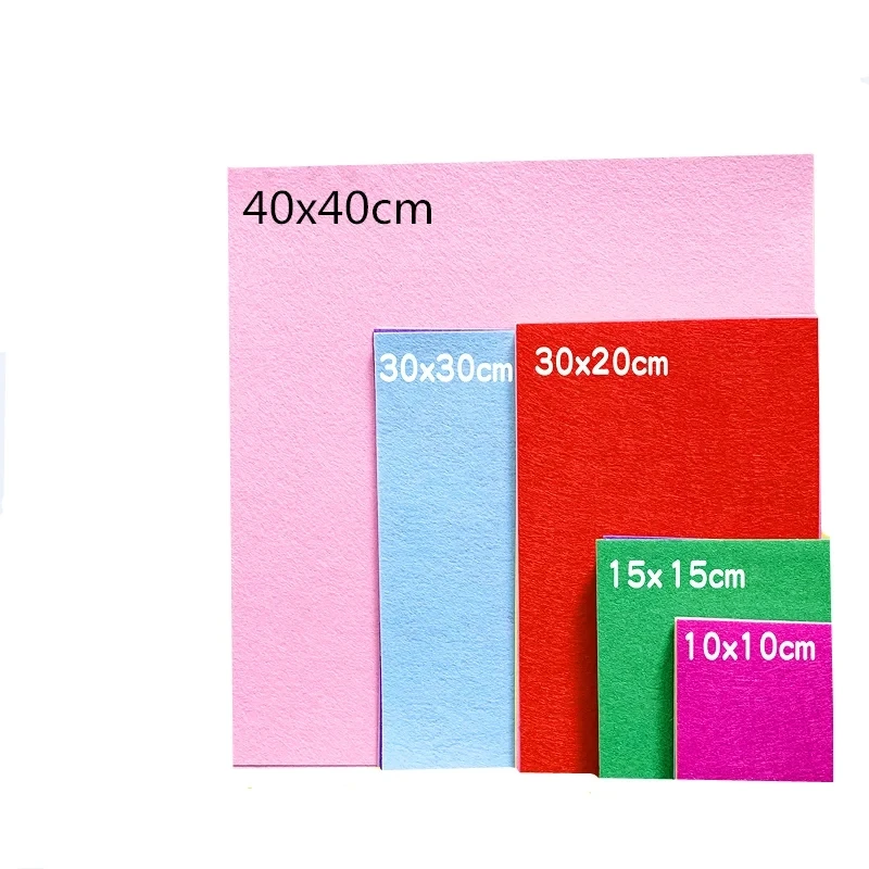 40 ชิ้นใหม่ Square Felt ผ้าแผ่นผ้านอนวูฟเวน DIY Patchwork Quilting ผ้าสําหรับ Handmade เย็บหัตถกรรมตุ๊กตาของเล่น Scrapbooking