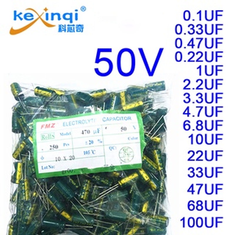 10 Cái/lốc 50V Nhúng Nhôm Điện Phân TỤ HÓA 0.1Uf 0.33Uf 1Uf 2.2Uf 3.3Uf 4.7Uf 6.8Uf 10Uf 22Uf 33Uf 47Uf 68Uf 100Uf
