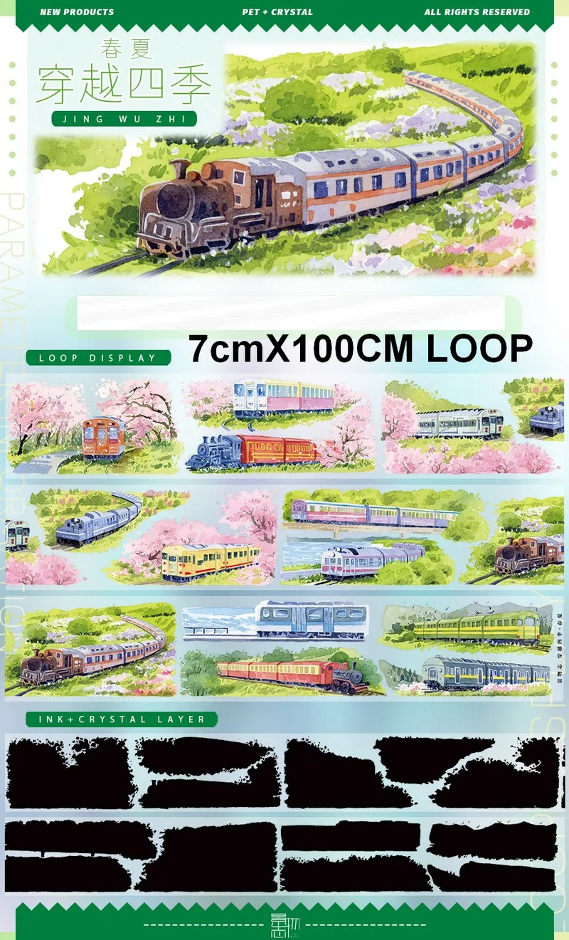 Many Designs 1 Loop Landscape Washi PET Tape Sample Collection Zero colletion1