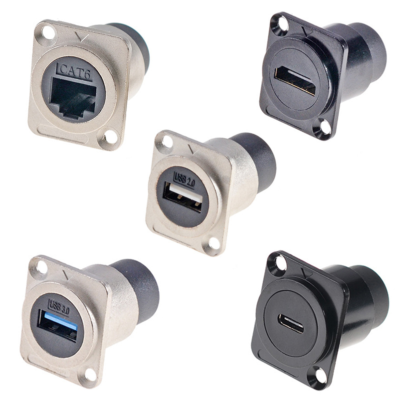 Металлический модуль типа D, 1 шт., RJ45 CAT6, USB 2,0/3,0, тип C и HDMI-разъем, через сетевую панель, электронный разъем