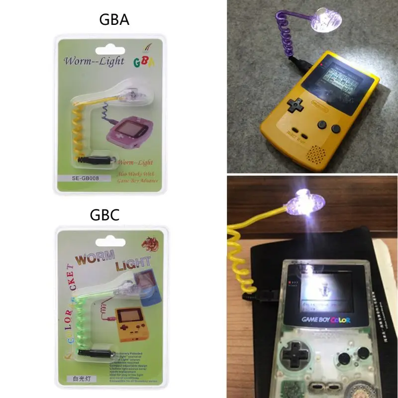 Chất Lượng Cao Mới Dẻo Con Sâu Ánh Sáng Chiếu Sáng Đèn LED Cho Máy Gameboy GBC GBP Tay Cầm