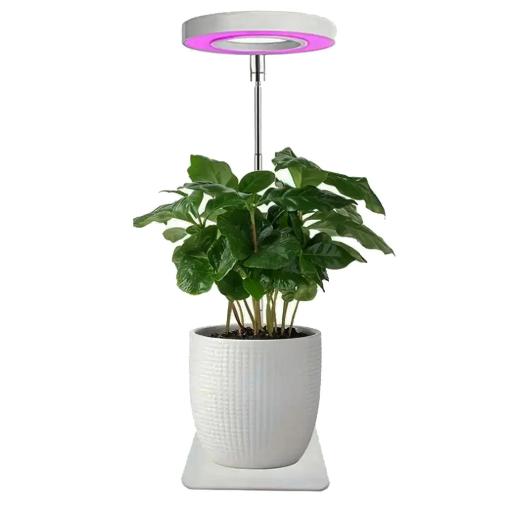 Lâmpada de crescimento LED solar interna de espectro completo, tempo de escurecimento USB, plantas suculentas, lâmpada de luz de preenchimento telescópica para cama de flores