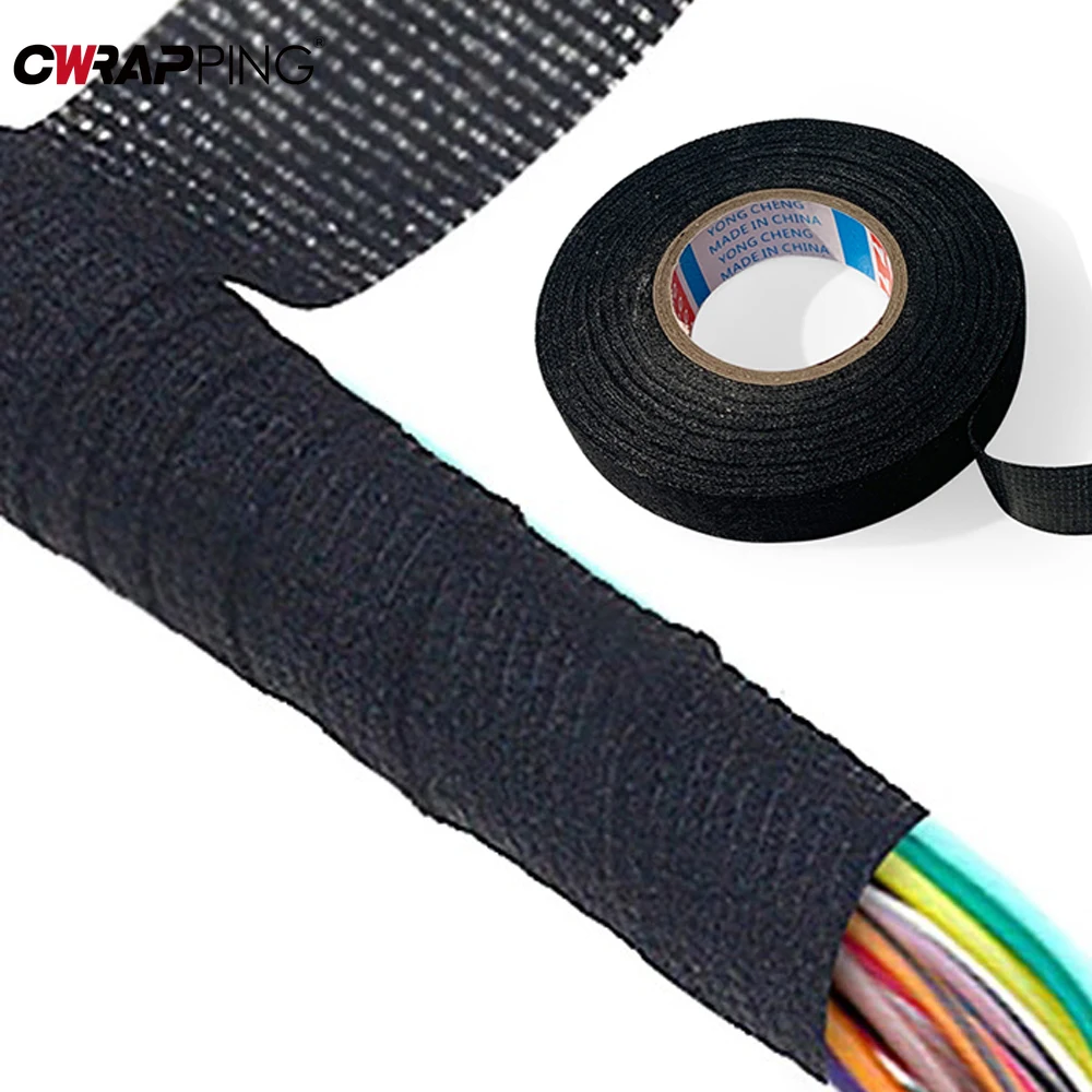 Cablaggio Nastro in tessuto automobilistico Nastri isolanti impermeabili resistenti al calore per cavi elettrici Nastri in tessuto adesivo nero