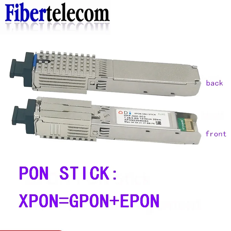 PON STICK EPON GPON XPON SFP ONU Stick mit MAC SC-Anschluss DDM-Pon-Modul HGU 1490/1330 nm PPPoE IPoE 1,25 Gbit/s 802,3 Ah