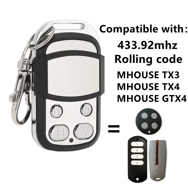 Nuevo Mhouse TX3 TX4 GTX4 Control remoto MOOVO MT4 MT4V MT4G Control remoto para puerta de garaje controlador duplicador barrera Control de puerta