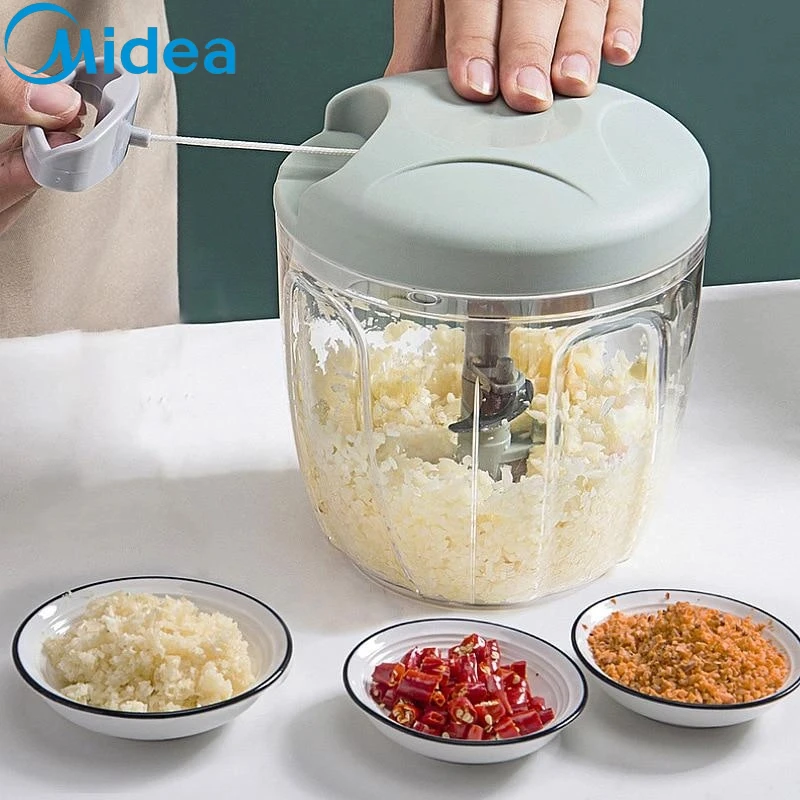 Midea-picadora Manual de ajo, picadora de carne, trituradora de prensa manual, cortador multifuncional de cebolla y Chile vegetal, accesorios de cocina