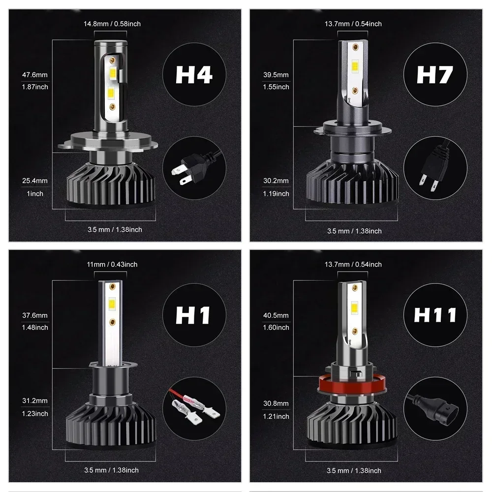 Faro Led 110W 4300K 6000K 8000K HB3 HB4 9005 9006 H1 H8 H11 H27 bombilla Canbus EMC LED H7 H4 faro Led para coche para camión de 24V
