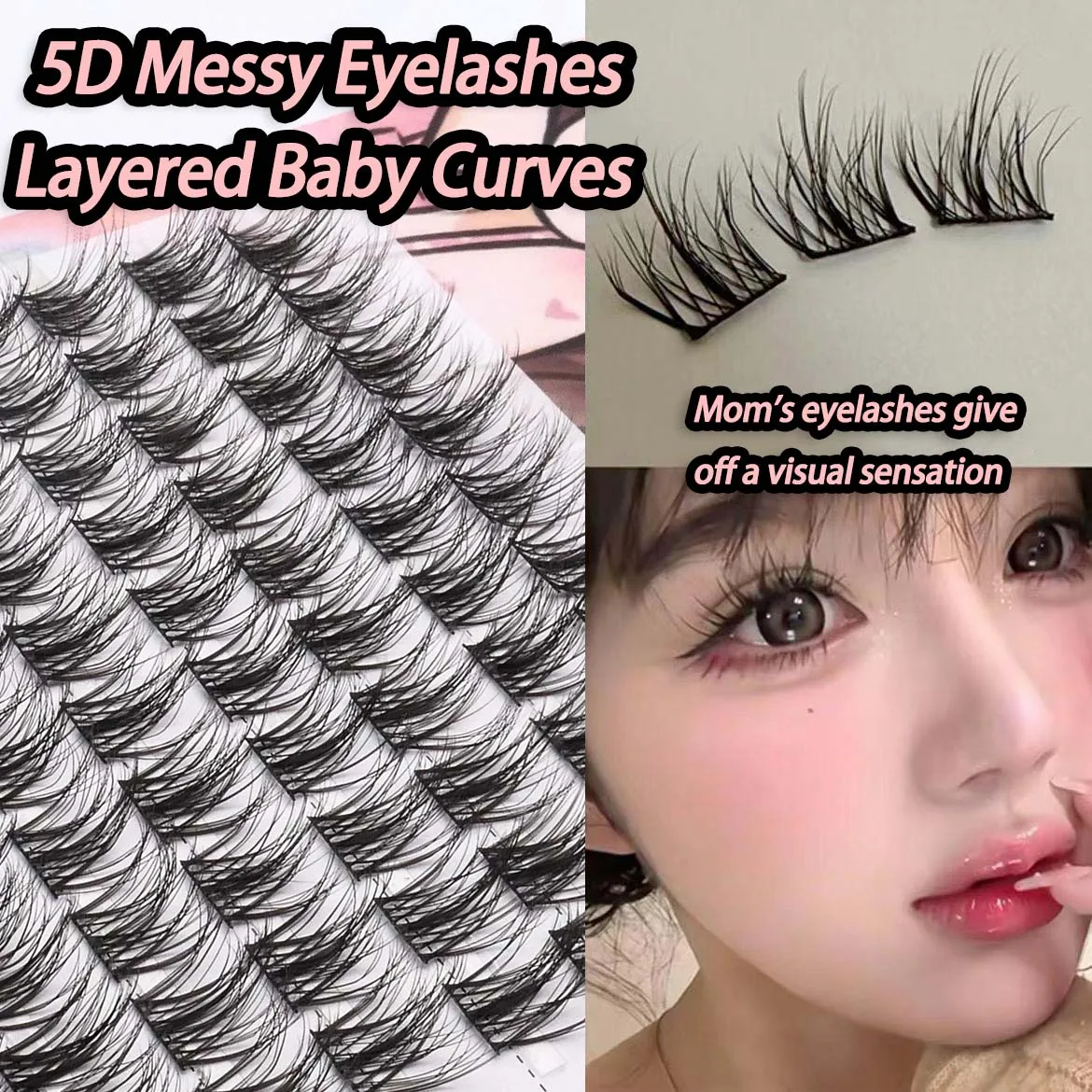 100 grupos de DIY 5d pestañas esponjosas maquillaje extensión de pestañas paquete de pestañas naturales herramienta de injerto de pestañas personal