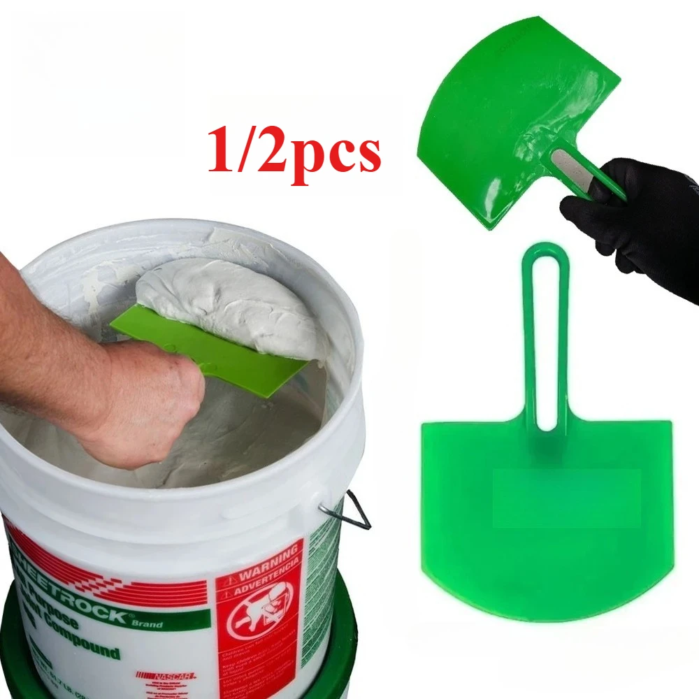 1/2 Uds cubo curvo pala raspador Spackle pintura masilla cuchillo acabado de paneles de yeso raspado calcomanías parche herramientas de construcción