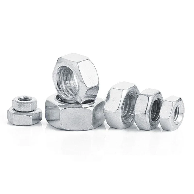 10 unids/lote M2 M2.5 M3 M3.5 M4 M5 M6 M8 M10 304 tuercas hexagonales de acero inoxidable