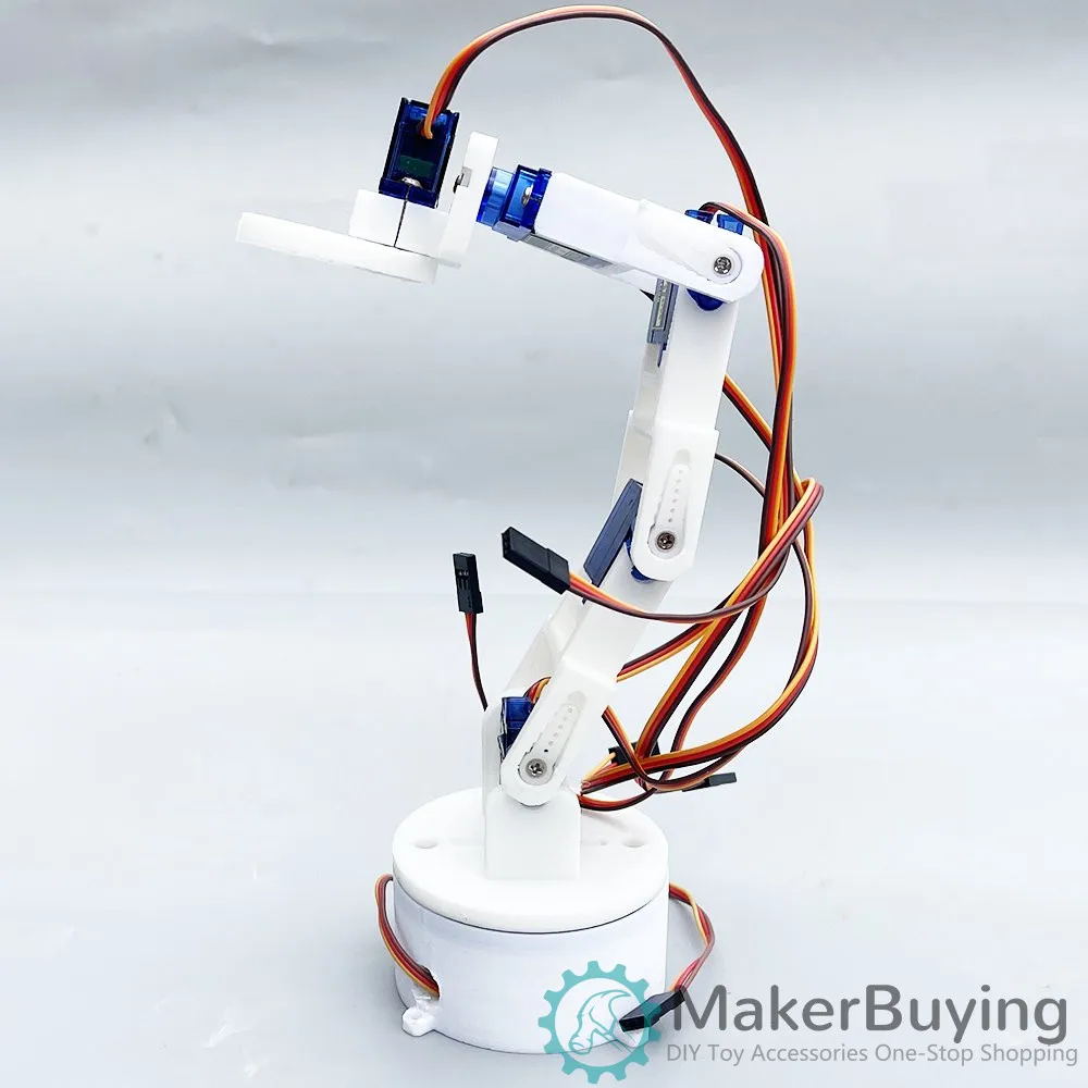 6dof 3D printing white six axis robotic arm DIY robot assembly 3D printing product SG90 SNAM7600