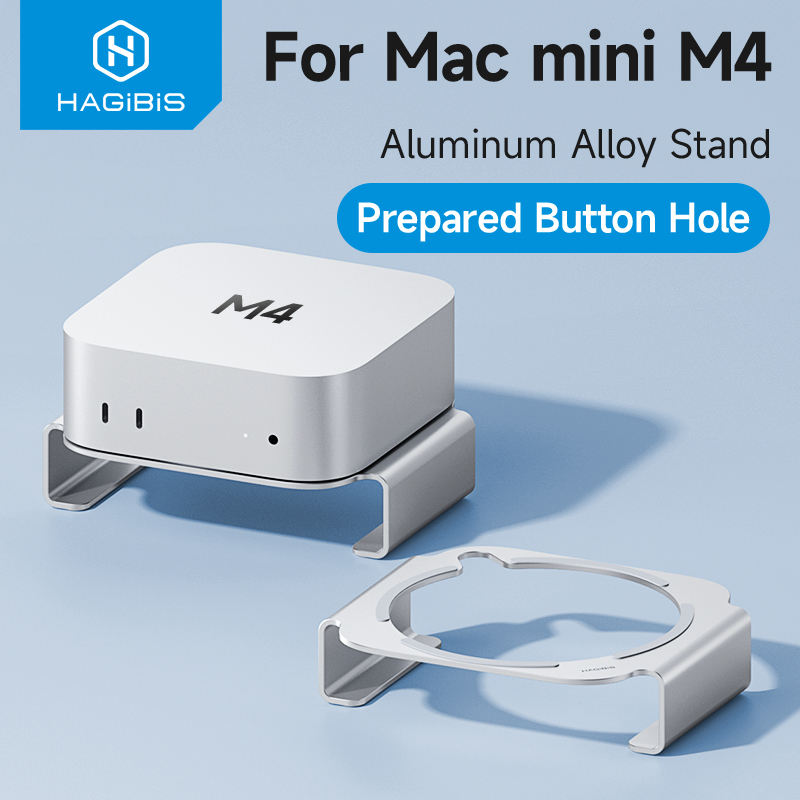Hagibis Stojak na biurko do Mac mini M4/M4 Pro 2024 Uchwyt rozpraszający ciepło Uchwyt ze stopu aluminium Uchwyt chłodzący Akcesoria