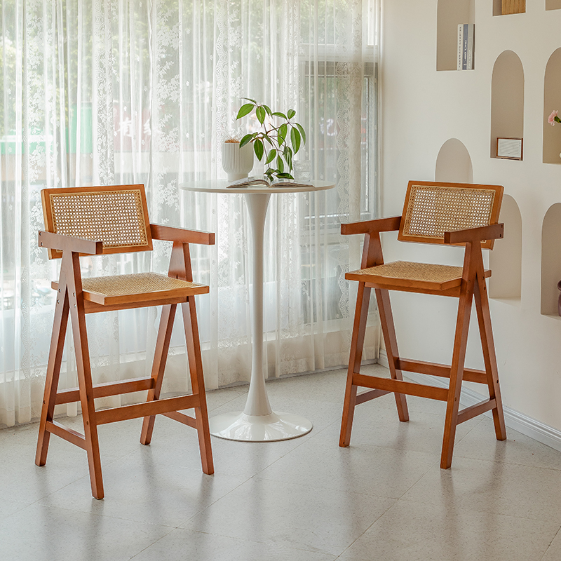 Sillas de Bar de lujo con luz nórdica, sillas altas cómodas de espera modernas, Mostrador de recepción, Muebles de Restaurante