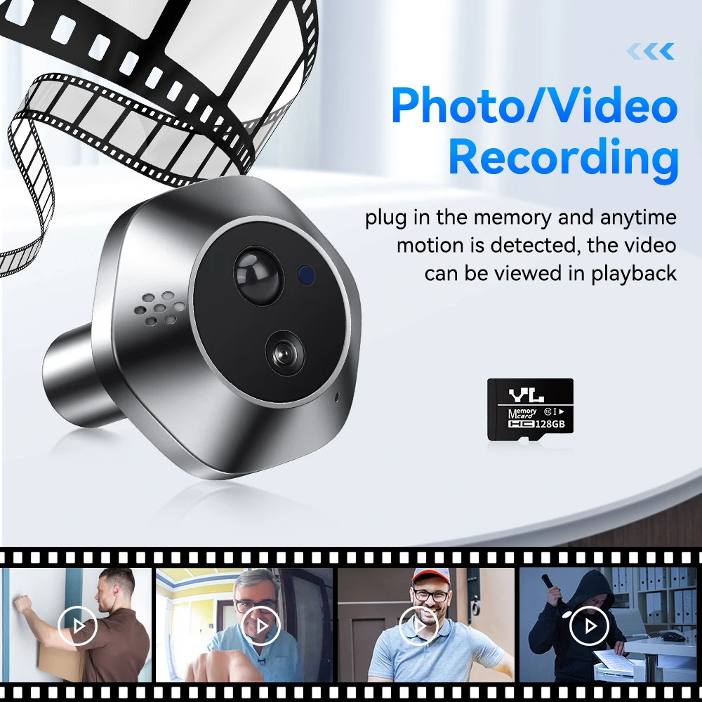Camluxy 1080P Smart 4.3Inch Tuya WiFi Video Doorbell Eye Peephole Camera Alexa Google Digital Door Viewer Two Way Audio