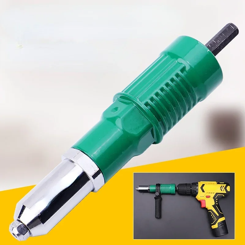 Elektrischer Nietmutternbohrer-Adapter, 2,4/3. 0/4. 2/4,8 mm Akku-Nietbohrer-Adapter, Einsatzmutter, Elektrowerkzeug-Zubehör