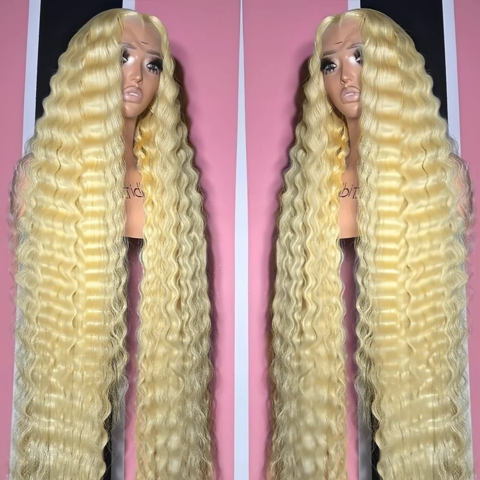 30 Inch 13x6 Transparent HD 613 Honey Blonde Deep Wave Lace Frontal Wigs Brazilian 13x4 Curly Colored Lace Front Human Hair Wigs