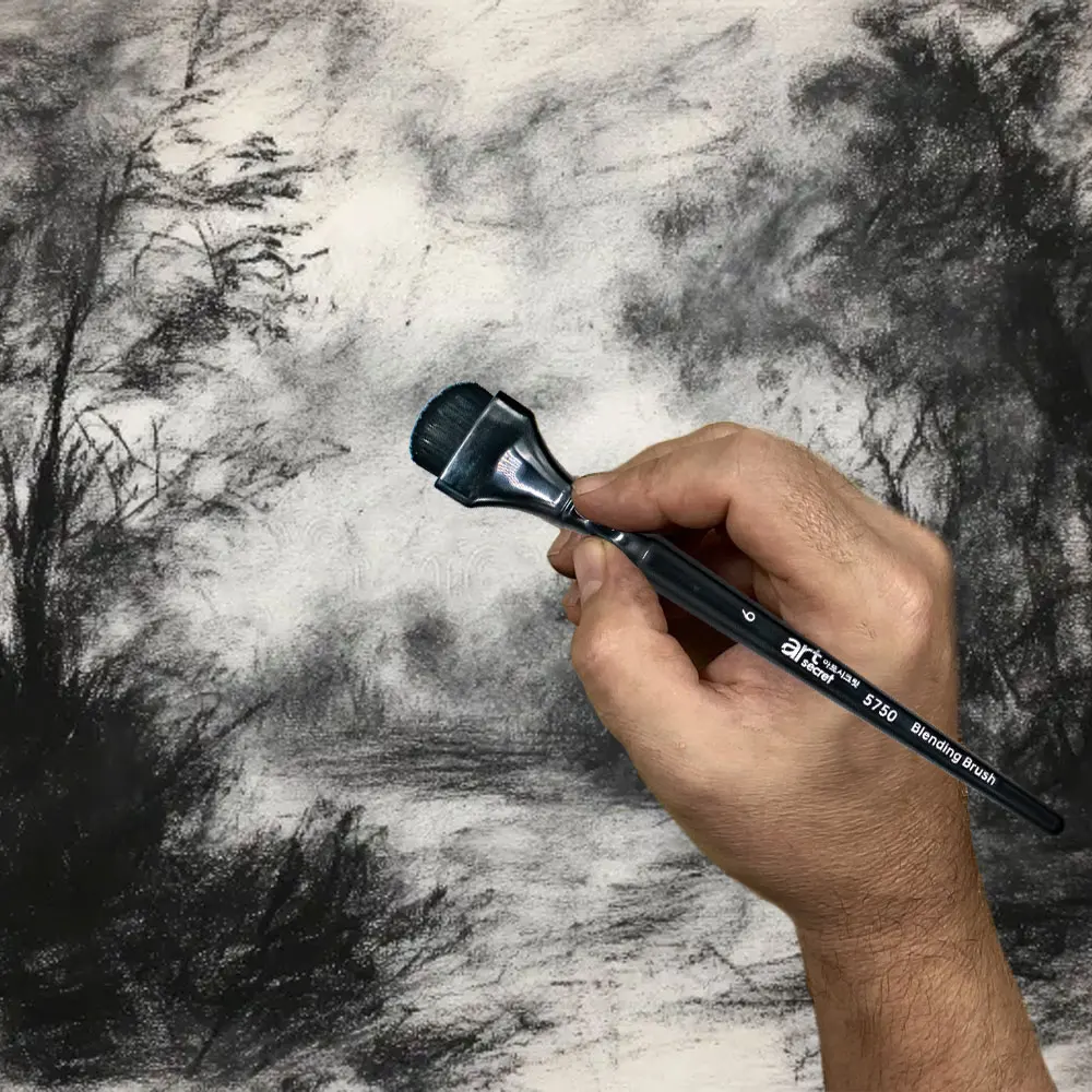 Artsecret Blending Brush for Charcoal Drawing Pastel Painting & Gilding, Ink Painting Brushes Tools for DIY Scrapbooking Cards