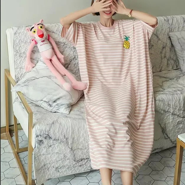 Pijamas de Verão Fs Soltos com Manga Curta Roupas de Casa tradas Csola de Estudante Maternidade Fibra de Poliést...