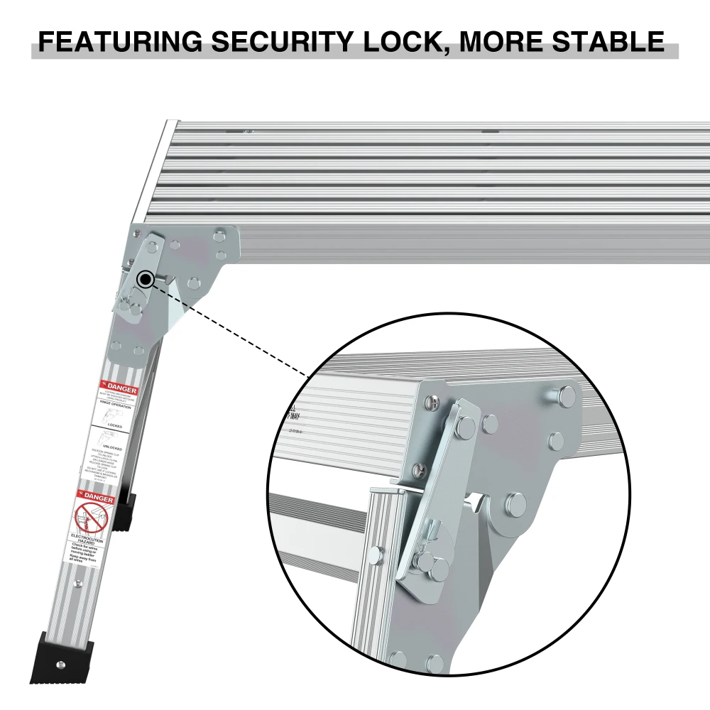 40" Multi Functional Aluminum Alloy Household Car Wash Stool Decoration Portable Folding Tool Climbing Platform Two-step Ladder