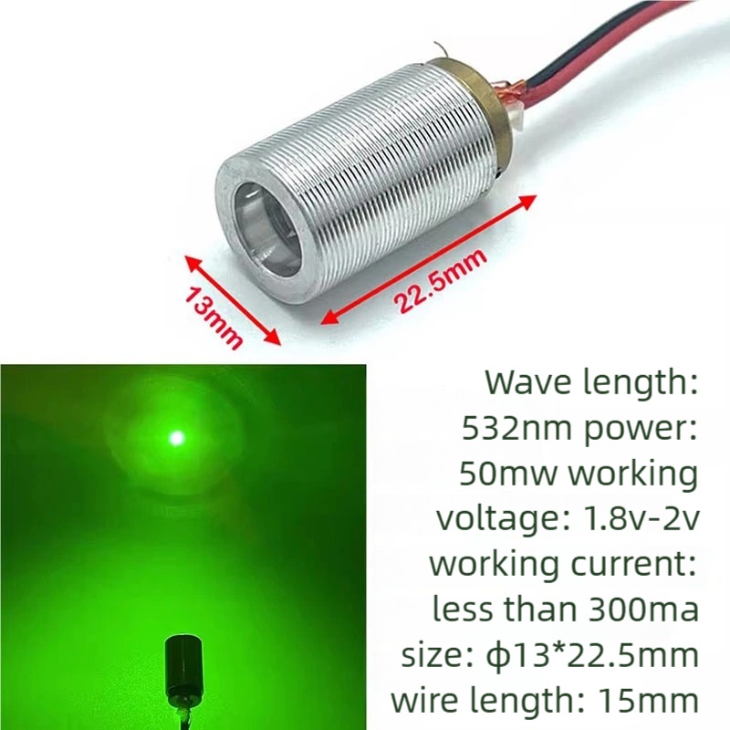RGB Laser Diode Module Dot Spots Lights Red 100nW Green 50mW Blue 100nW For DPSS Projector Sight Positioning Security Lights