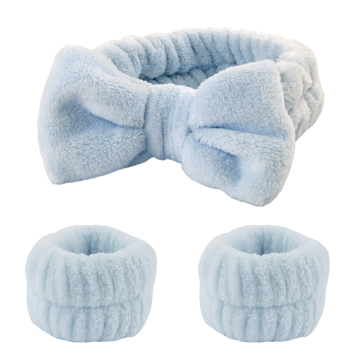 Stirnbänder zum Waschen des Gesichts für Frauen, Korallen-Fleece-Haarbänder, Manschette, wasserdichte Bänder, saugfähige Armbänder, Kopfband, Haar-Accessoires-Set