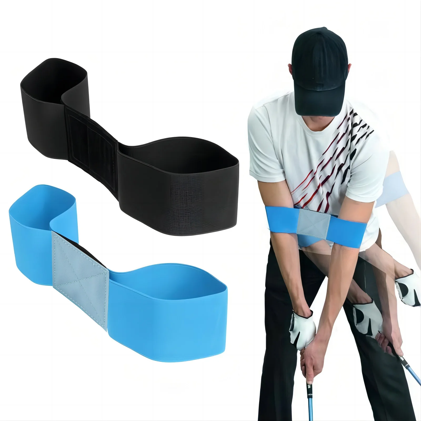 Fascia da braccio elastica professionale per allenatore di swing da golf 1PC, correttore di gesti per swing da golf per uomini donne principianti