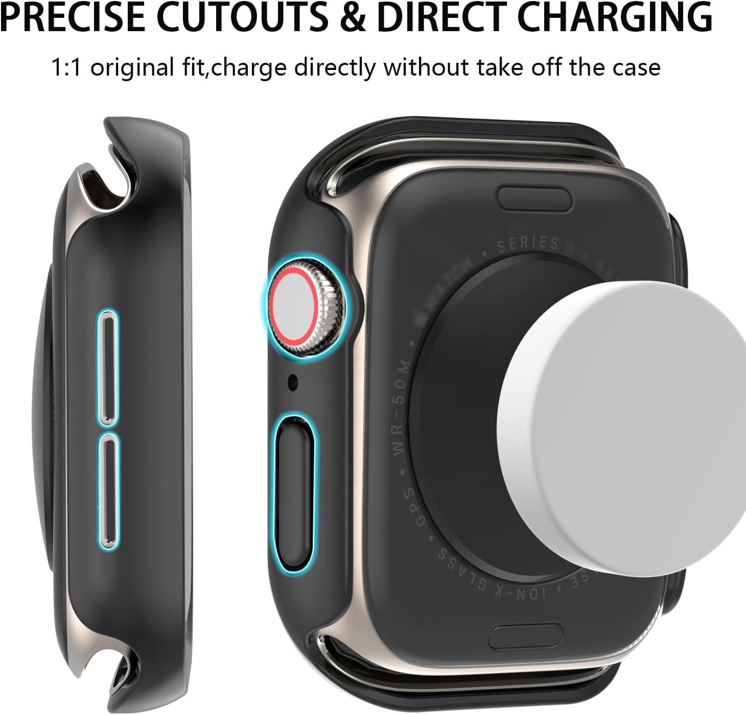 Cover for Apple Watch Case 10 11 46mm 44mm 40mm 42mm 38mm Accessories PC Protector bumper iWatch Series 8 7 SE 6 5 3 9 45mm 41mm