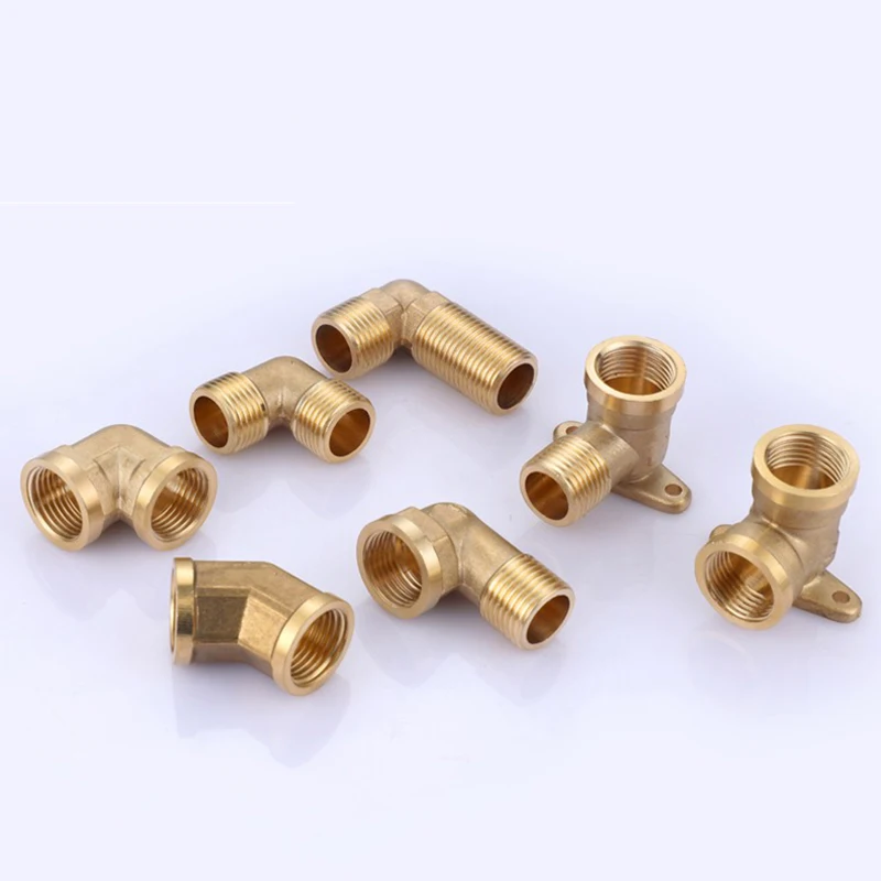 Connettore in ottone BSP 1/8"1/4"3/8"1/2"3/4"1"1-1/4"1-1/2"2" Filettatura maschio femmina Uguale Adattatore a gomito dritto tipo T a 2/3/4 vie