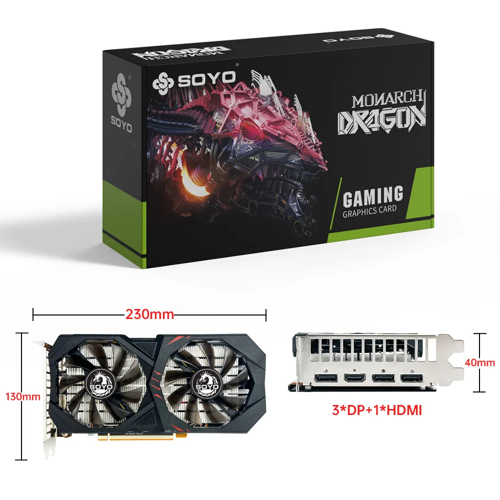 Оригинальная видеокарта SOYO RX6600M 8G GDDR6, HDMI-совместимый, DP PCIE 4.0, подходит для настольных игровых компьютеров