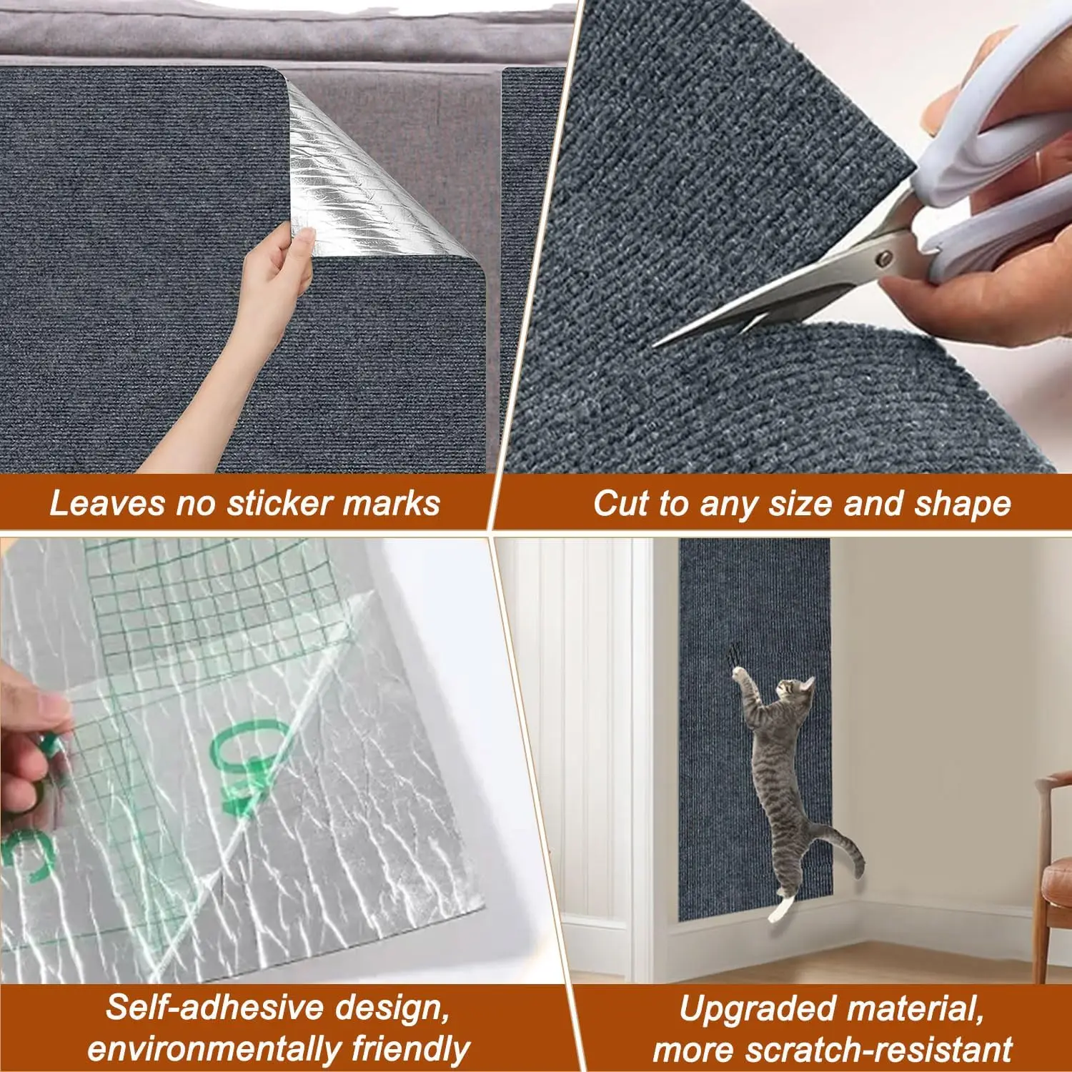 7-Farben-Kratzer für Katzen, Sofabezug, Katzenkratzer, Brettschutz, zuschneidbar, selbstklebender Teppich, DIY-Kratzmatte für Katzen