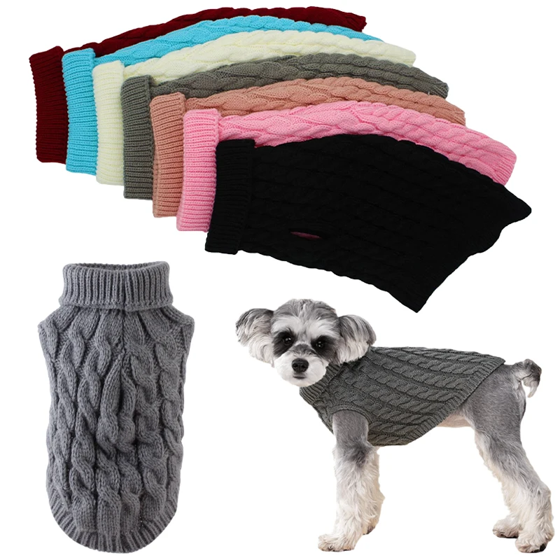 Ấm Chó Áo Len Dành Cho Chó Nhỏ Cao Cổ Dệt Kim Mùa Đông Quần Áo Cho Thú Cưng Chó Con Mèo Áo Vest Chi Pháp Bulldog Áo Khoác