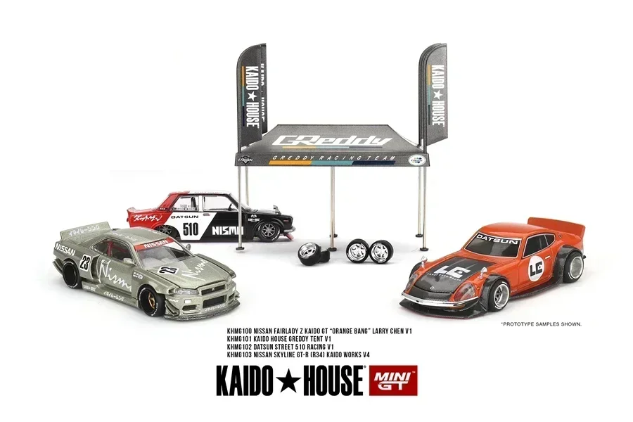 Kaido House + MINIGT 1/64 日産 スカイライン GT-R (R34)(R33) ホンダ NSX レーシング Kaido Works V3 V2 KHMG 車合金ダイキャストメタルモデル