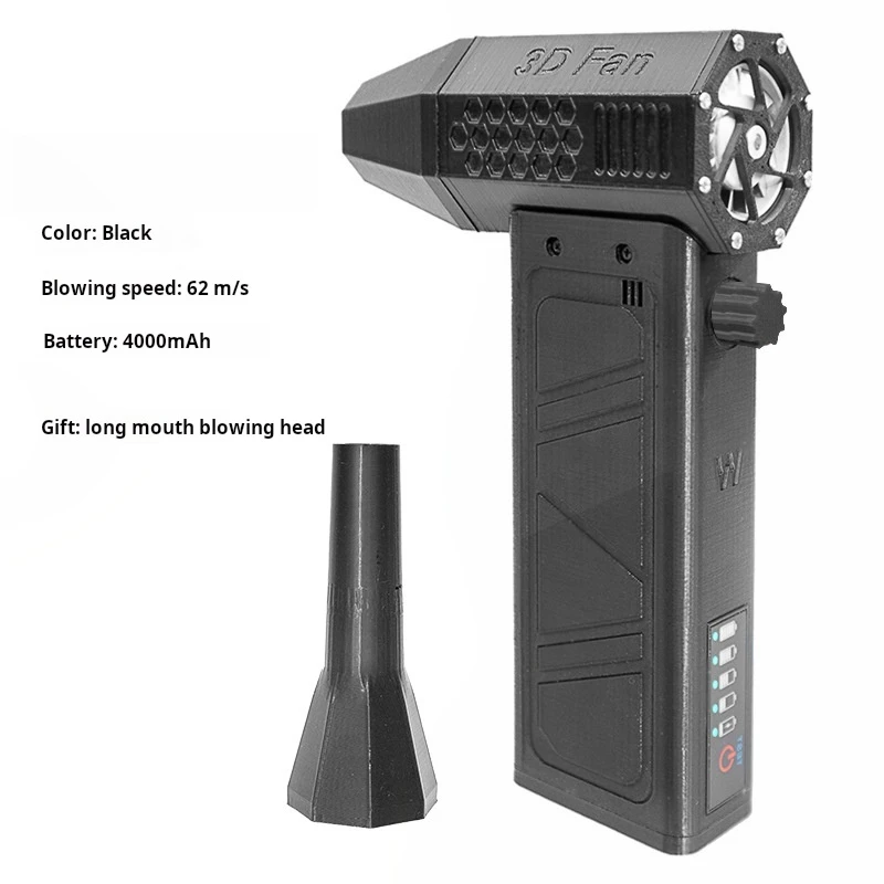 ISGTDRM Asciugacapelli violento Ventola turbo 140000 giri/min Turbo ad alta velocità Brushless Uscita aria canalizzata portatile Ricarica USB