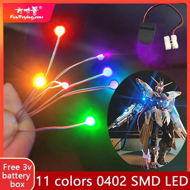 5 Chiếc Sẵn #0402 Smd Led Mẫu, 30Cm Dây Kết Nối Sở Thích Bộ Mô Hình Cho Gundam Chiếu Sáng Với 1Pc Box
