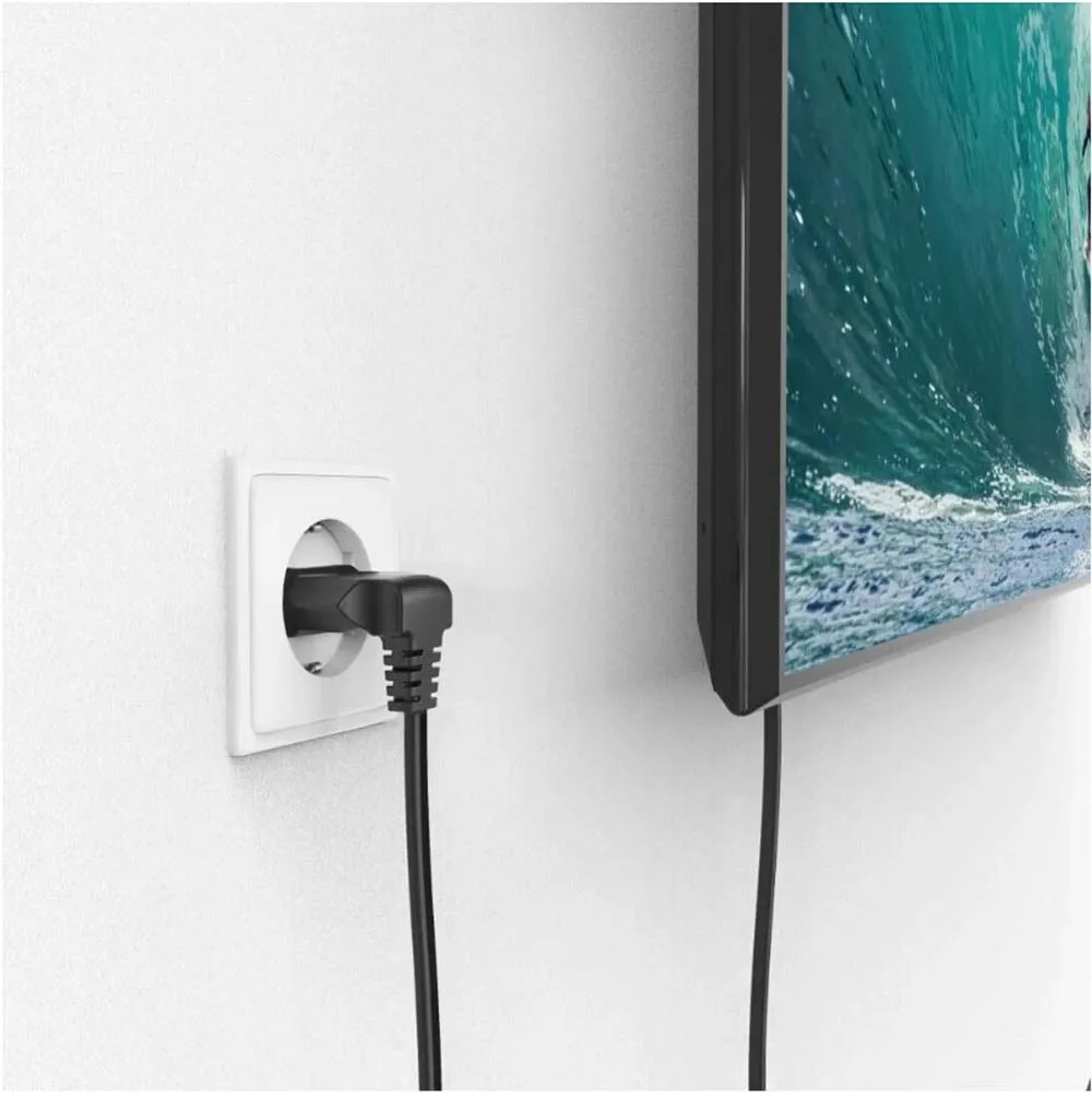 EU 電源延長コード角度付きヨーロッパ 2 プロング オス - メス ソケット電源延長ケーブル EU 電源ソケット ポート セーバー エクステンダー