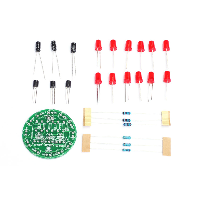 LED Round Water Lamp Production Kit Triode Sports Light Parts DIY Electronic Kit Fun Soldering Component Welding Skill Training