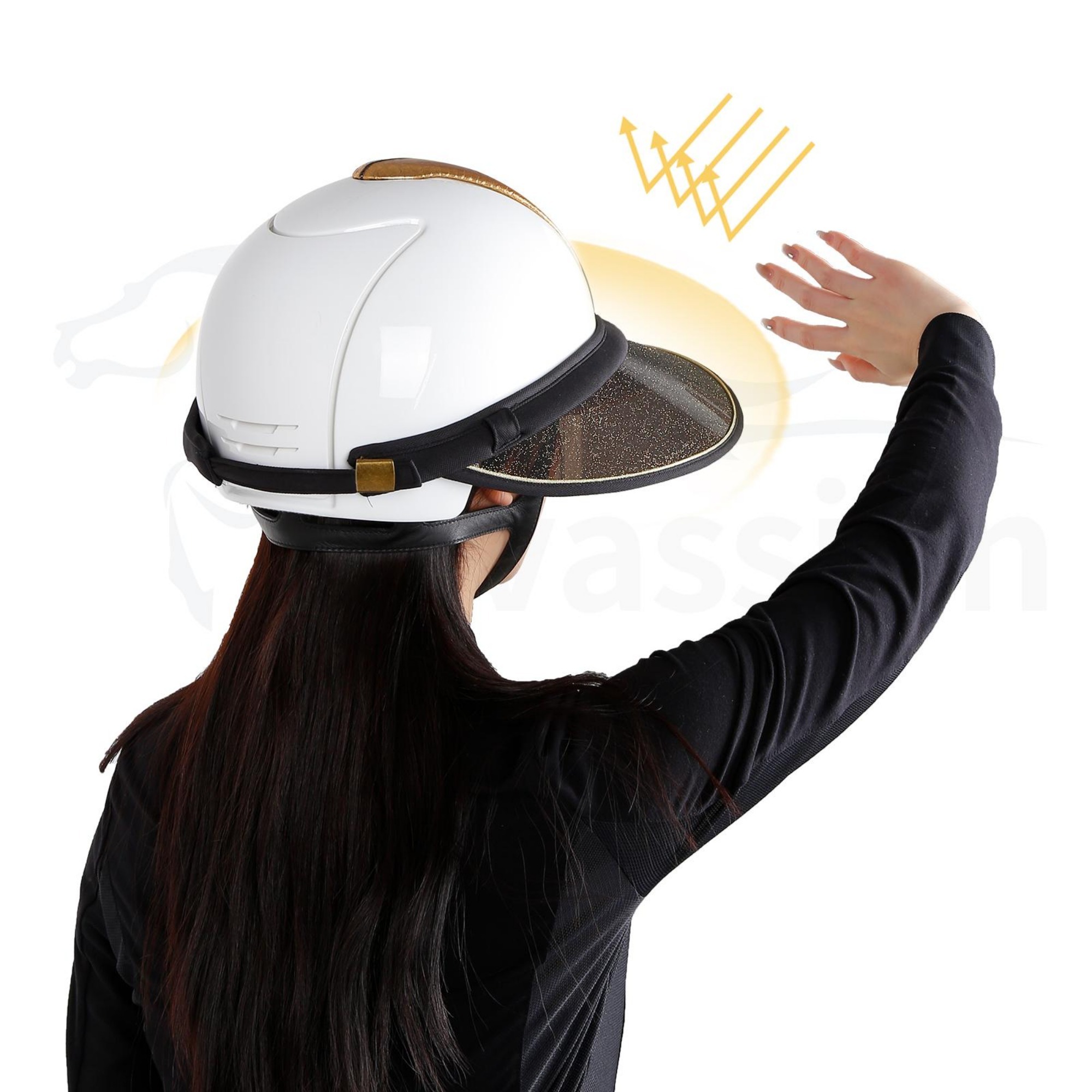 Acessórios para capacete equestre Cavassion, guarda-sol e aba de chapéu de proteção solar, equitação e treinamento equestre 8114005