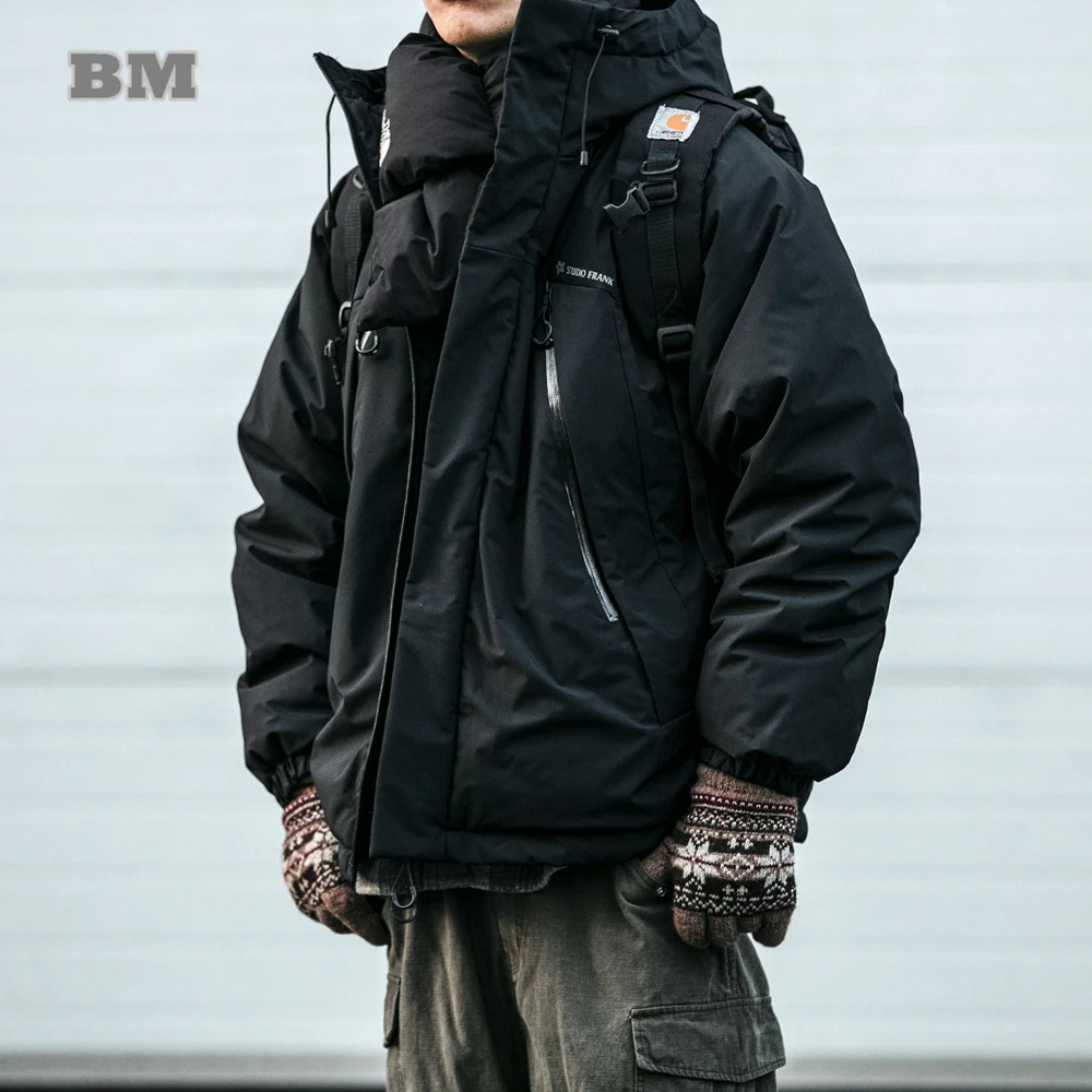 Winter Japanischen Hohe Qualität Unten Jacke Retro Warme Outdoor Dicken Ski Puffer Jacke Männer Kleidung Streetwear Harajuku Casual Mantel