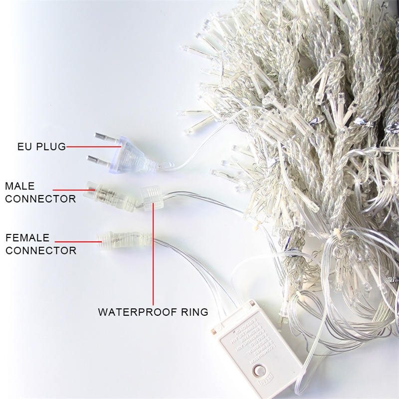 3x3/6x3/9x3m LED Curtain String Lights Christmas Garland Fairy Light Festoon Led Light Wedding Home Bedroom Decoration Lighting