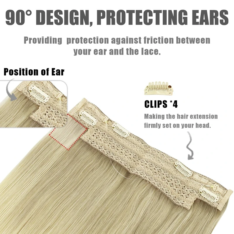 Fio em extensões de cabelo humano linha de peixe em linha extensões de cabelo de fusão natural com clipes extensões de cabelo de trama para mulher