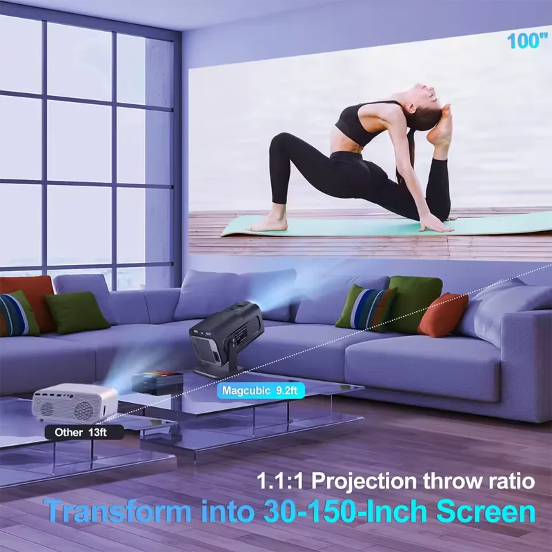 Proiettore Magcubic 4K Android 11 Nativo 1080P 390ANSI HY320 Dual Wifi6 BT5.0 1920*1080P Cinema Proiettore portatile aggiornato HY300