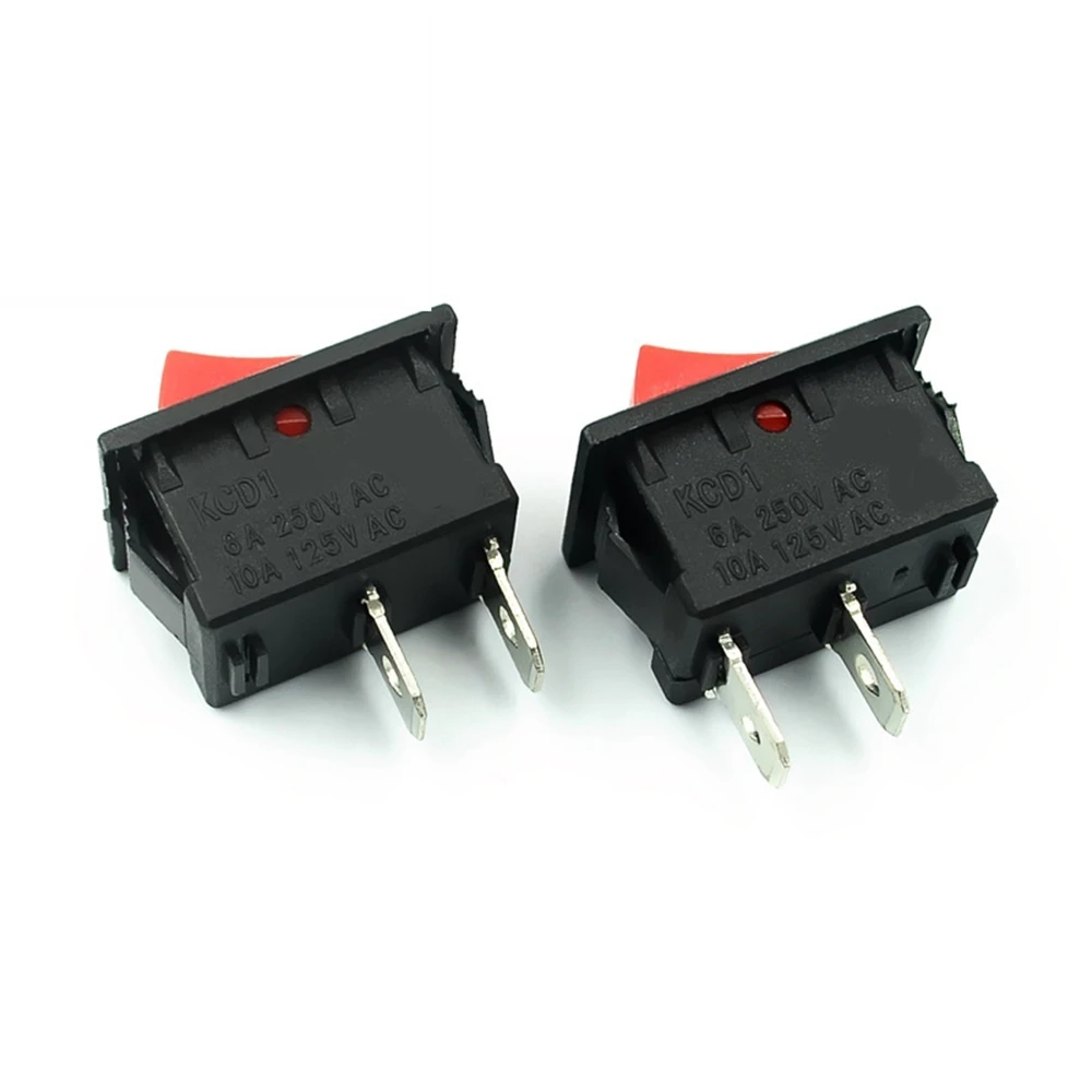 5PCS On-Off KCD11 2Pin 2P Black Car Rocker Switch 3A 250V 6A 125V AC Button KCD1-11 10X15 10X15 KCD117
