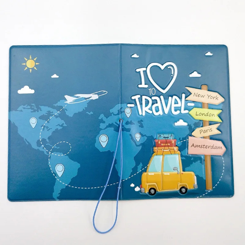 Capa de proteção para certificado de viagem, padrão fofo, porta-passaporte, bilhete, fatura, sacos de armazenamento, 10x14cm, bolsa de armazenamento portátil