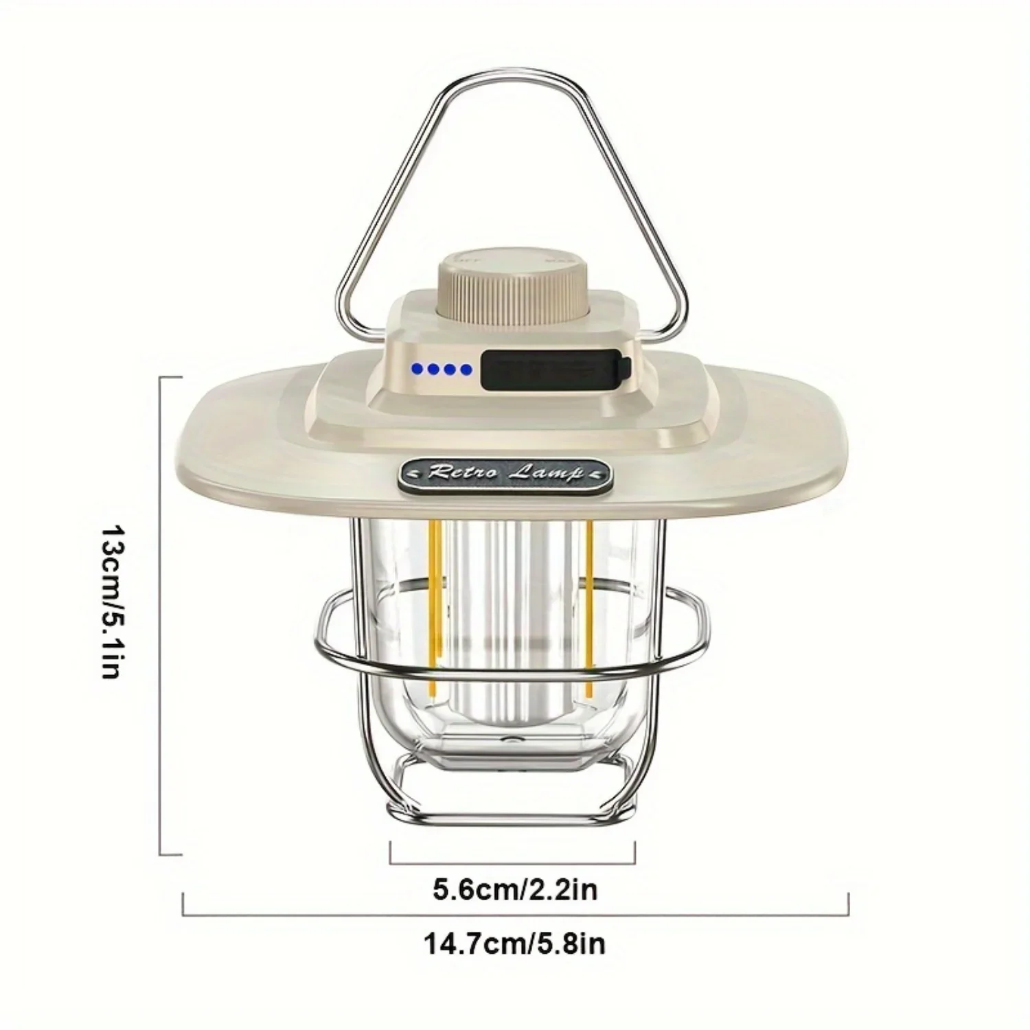 Lentera Berkemah LED 1200LM Ultra Terang, Senter Isi Ulang - Dapat Diisi Ulang, Portabel Dengan 3 Mode & SOS & Pemadaman Listrik Eme